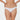 Model wears Clemence Bikini in WHITE. On body front view