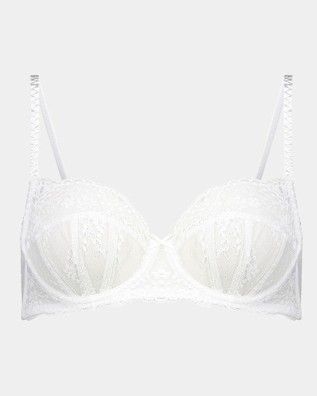 Sofia Underwire Bra in BRIGHT WHITE. Flat lay front view