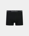 Cotton Texture Mens Trunk in BLACK. Flat lay front view
