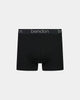 Cotton Texture Mens Trunk in BLACK. Flat lay front view
