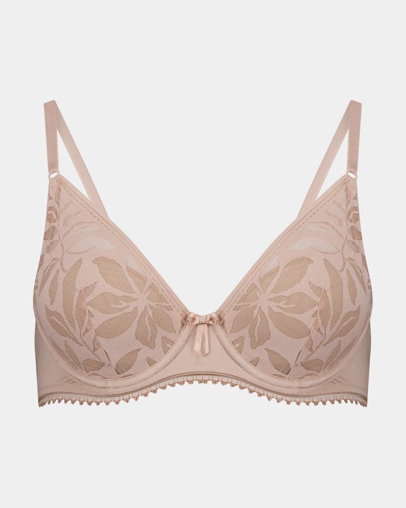 Milla Contour Bra in LATTE. Flat lay front view