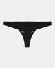 Naturally Me Thong in BLACK. Flat lay front view