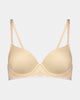 Geometric Lace Contour Bra in TOASTED ALMOND/PRISTINE. Flat lay front view