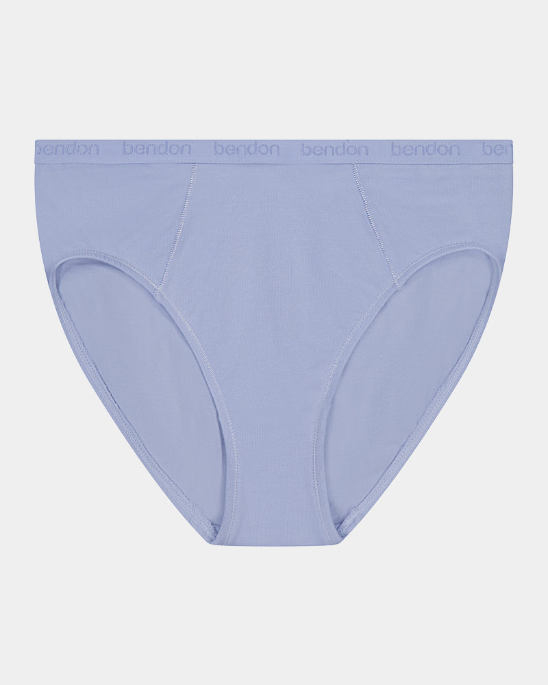 Body Cotton High Cut Brief in SKYWAY. Flat lay front view