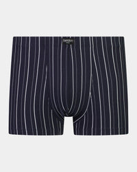 Cotton Stretch Mens Trunk in NAVY/WHITE. Flat lay front view