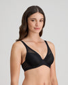 Model wears Bendon Whisper Contour Bra in BLACK. On body side view
