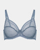 Infinite Underwire Bra in FADED DENIM. Flat lay front view