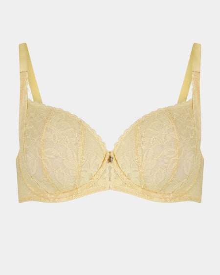 Elevate Underwire Bra in LEMON MERINGUE. Flat lay front view