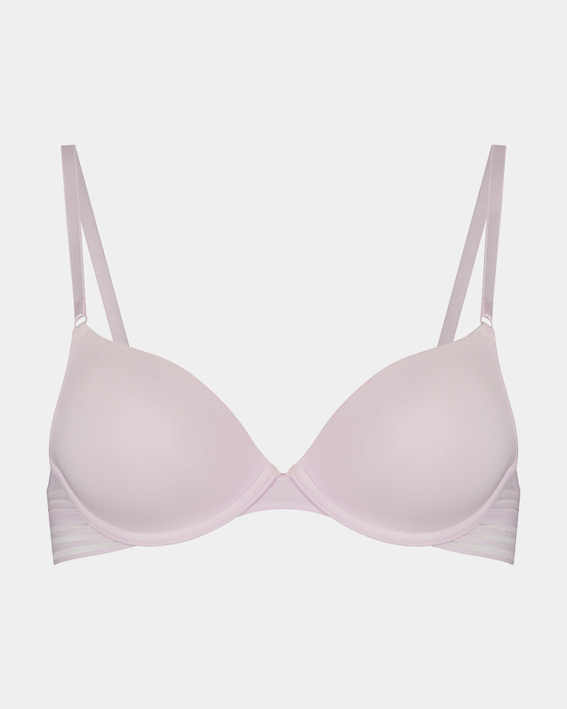 Stripe Elastic & Papertouch Push Up Bra in FESTIVAL BLOOM. Flat lay front view