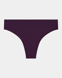 Au Naturel Thong in PLUM PERFECT. Flat lay front view