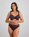 Perfect Lines Contour Bra in PLUM PERFECT. Feature shot