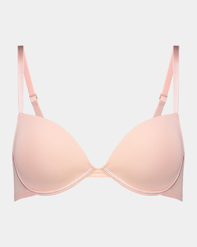 Body Basics Contour Bra in SILVER PINK. Flat lay front view