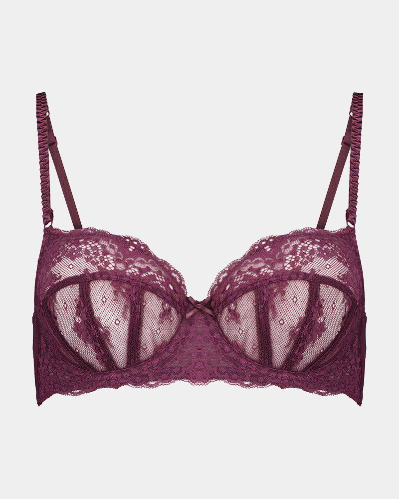 Sofia Underwire Bra in FIG. Flat lay front view