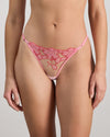 Model wears Josephine Thong in SACHET PINK. On body front view