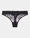 All Lacey Thong in BLACK. Flat lay front view