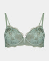 Romilly Push Up Bra in ICEBERG GREEN. Flat lay front view
