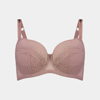 Fabia Underwire Bra in WOODROSE. Flat lay front view