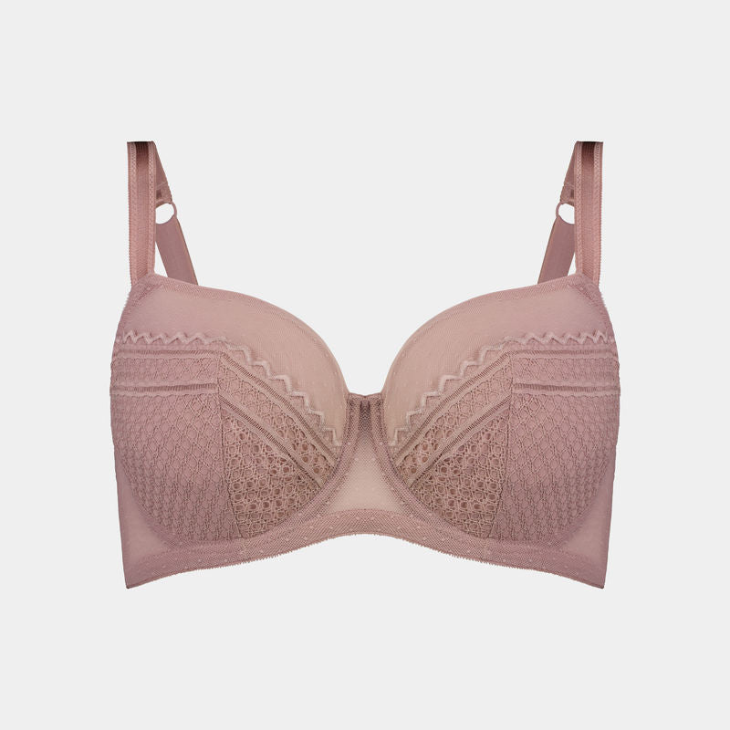 Fabia Underwire Bra in WOODROSE. Flat lay front view