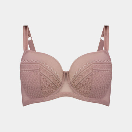 Fabia Underwire Bra in WOODROSE. Flat lay front view