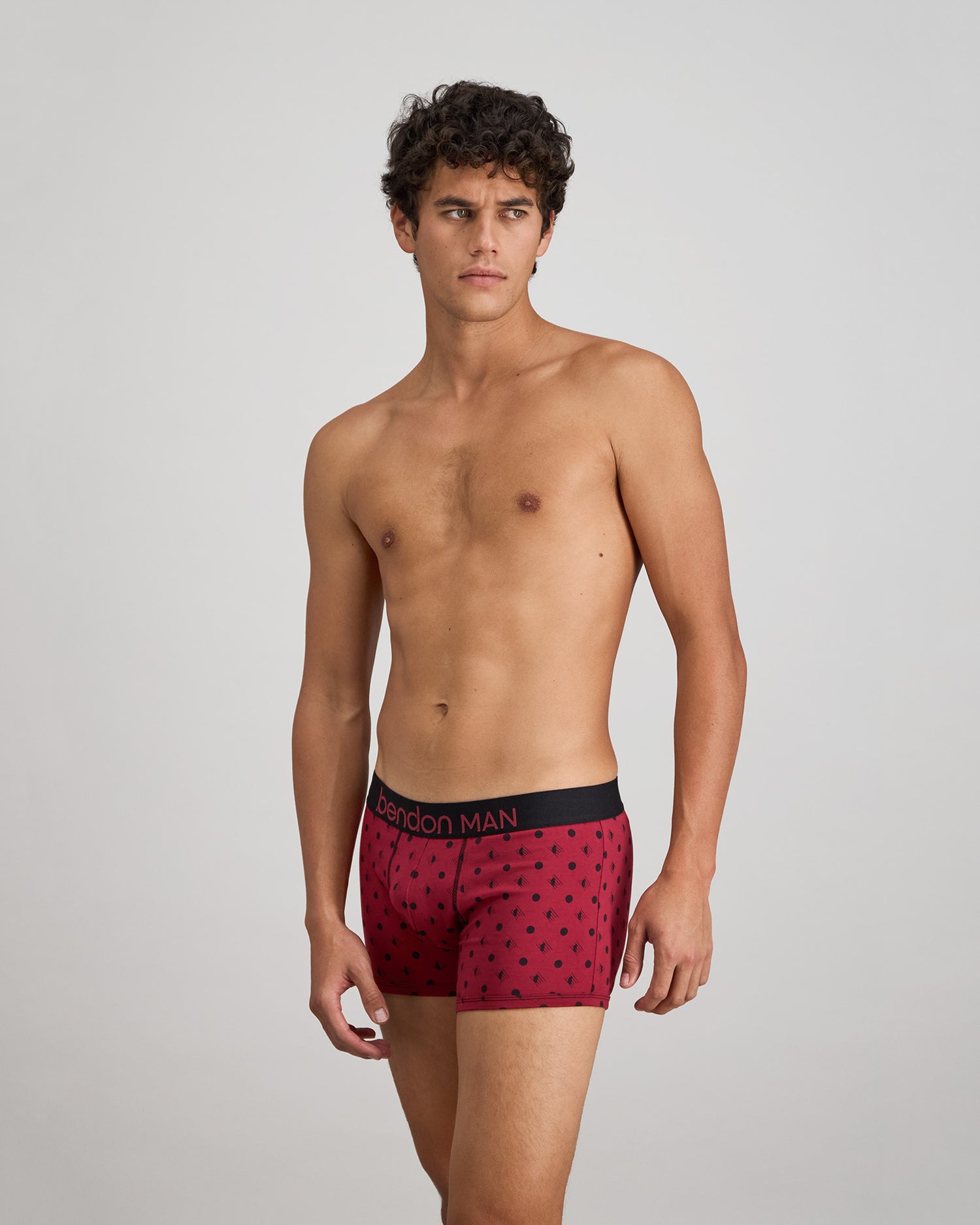 Retros Print Mens Trunk in DISRUPTED SPOT PRINT. Flat lay back view