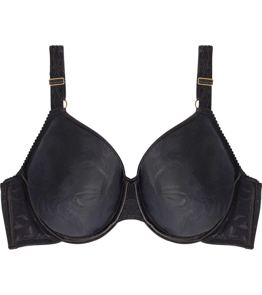 Profile Perfect Contour Bra in BLACK. Flat lay front view