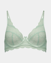 Shelly Underwire Bra in SURF SPRAY. Flat lay front view