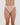 Model wears Seamless Soft High Cut Brief in LATTE. On body front view