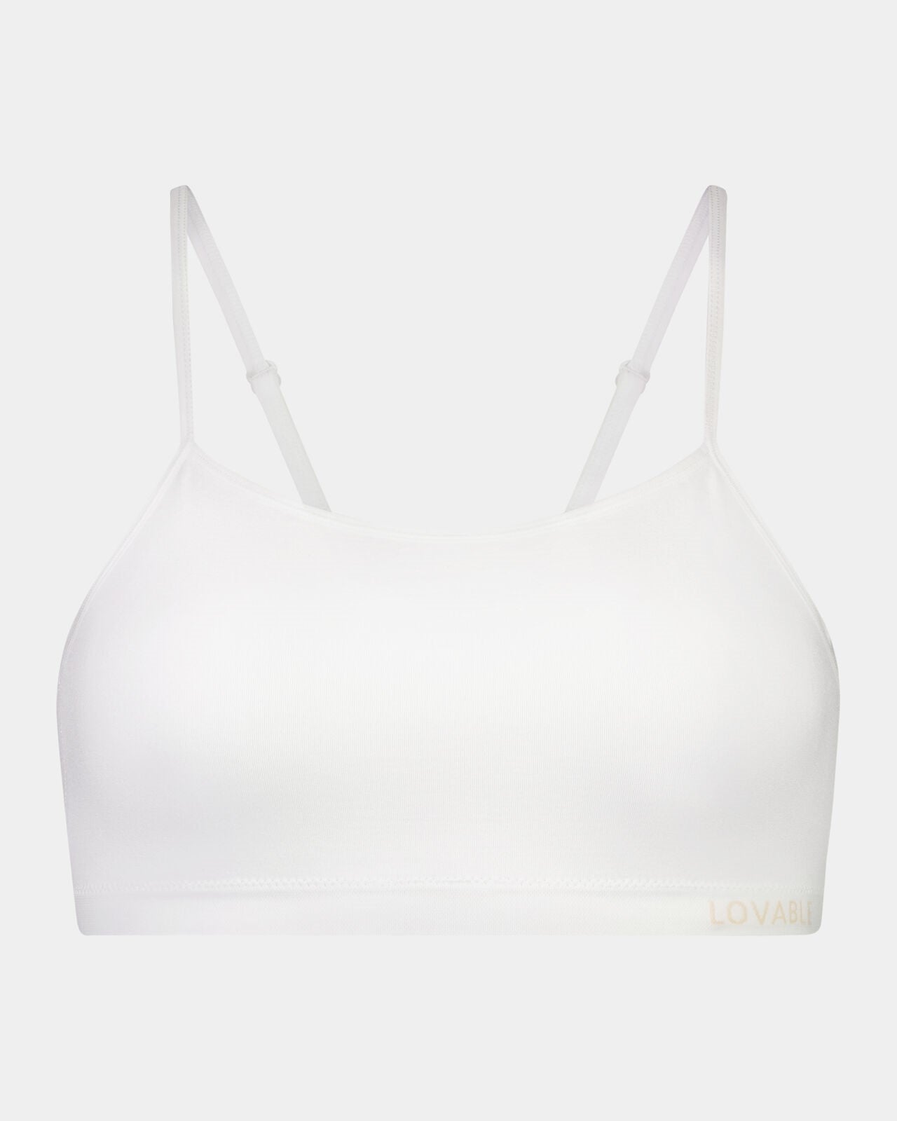 Simply Seamless Crop Top in WHITE. Flat lay front view