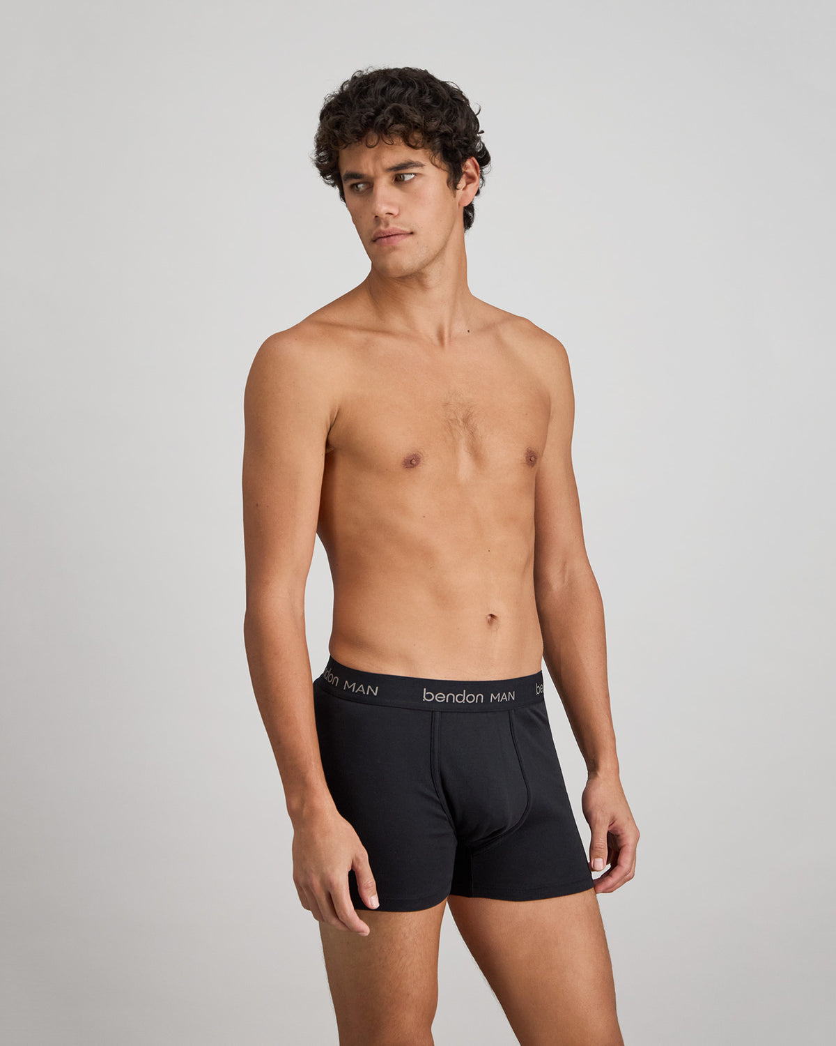 Cotton Classics Mens Trunk in BLACK. Flat lay back view