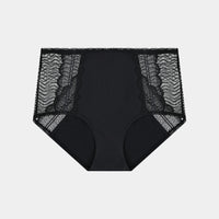 Gemma Full Brief in BLACK. Flat lay front view