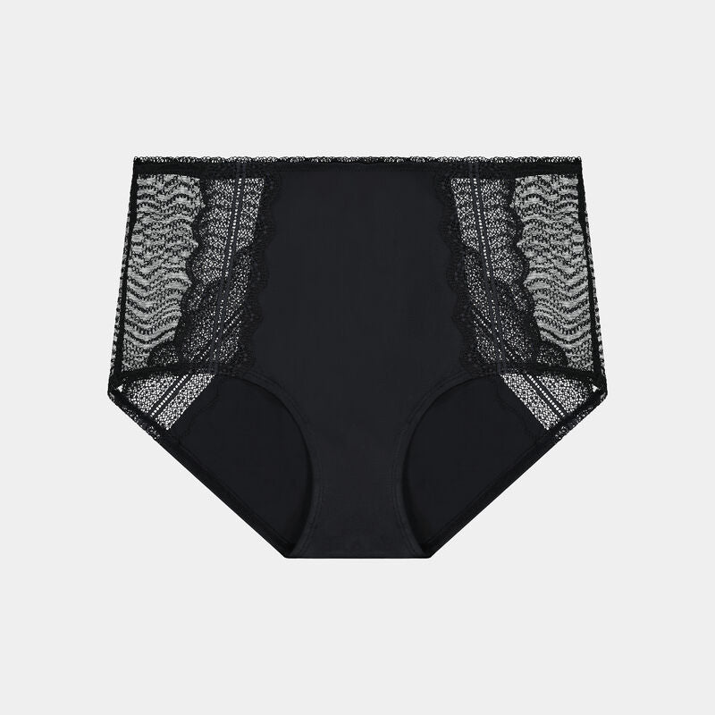 Gemma Full Brief in BLACK. Flat lay front view