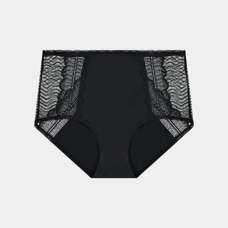 Gemma Full Brief in BLACK. Flat lay front view