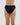 Model wears Lacey Bikini in BLACK. On body back view