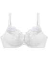 Coral Underwire Bra in WHITE. Flat lay front view