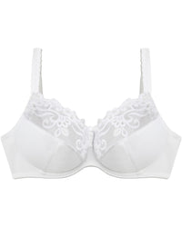 Coral Underwire Bra in WHITE. Flat lay front view
