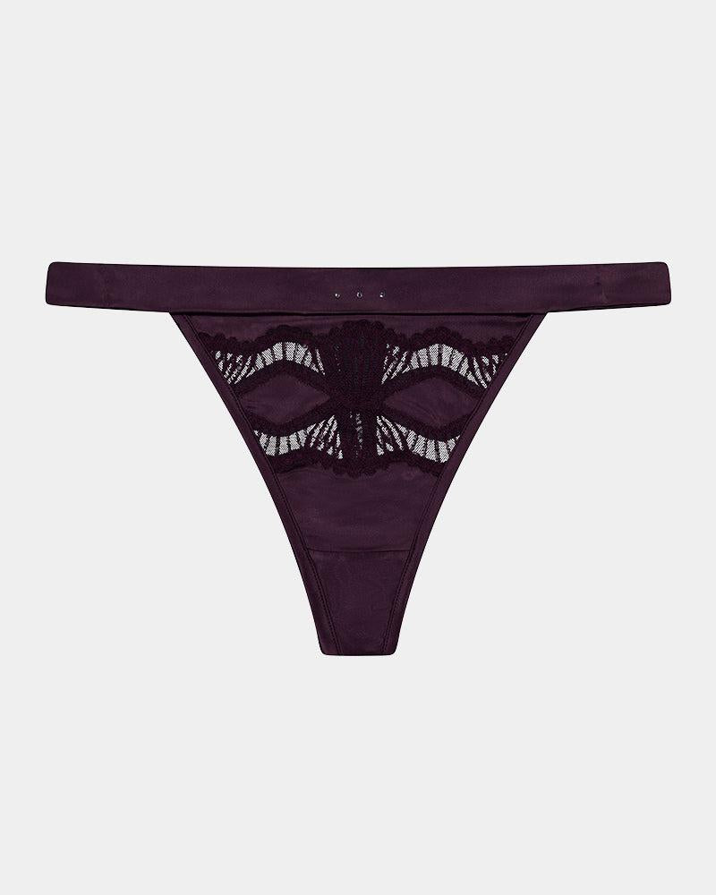 Palmer Thong in PLUM PERFECT. Flat lay front view