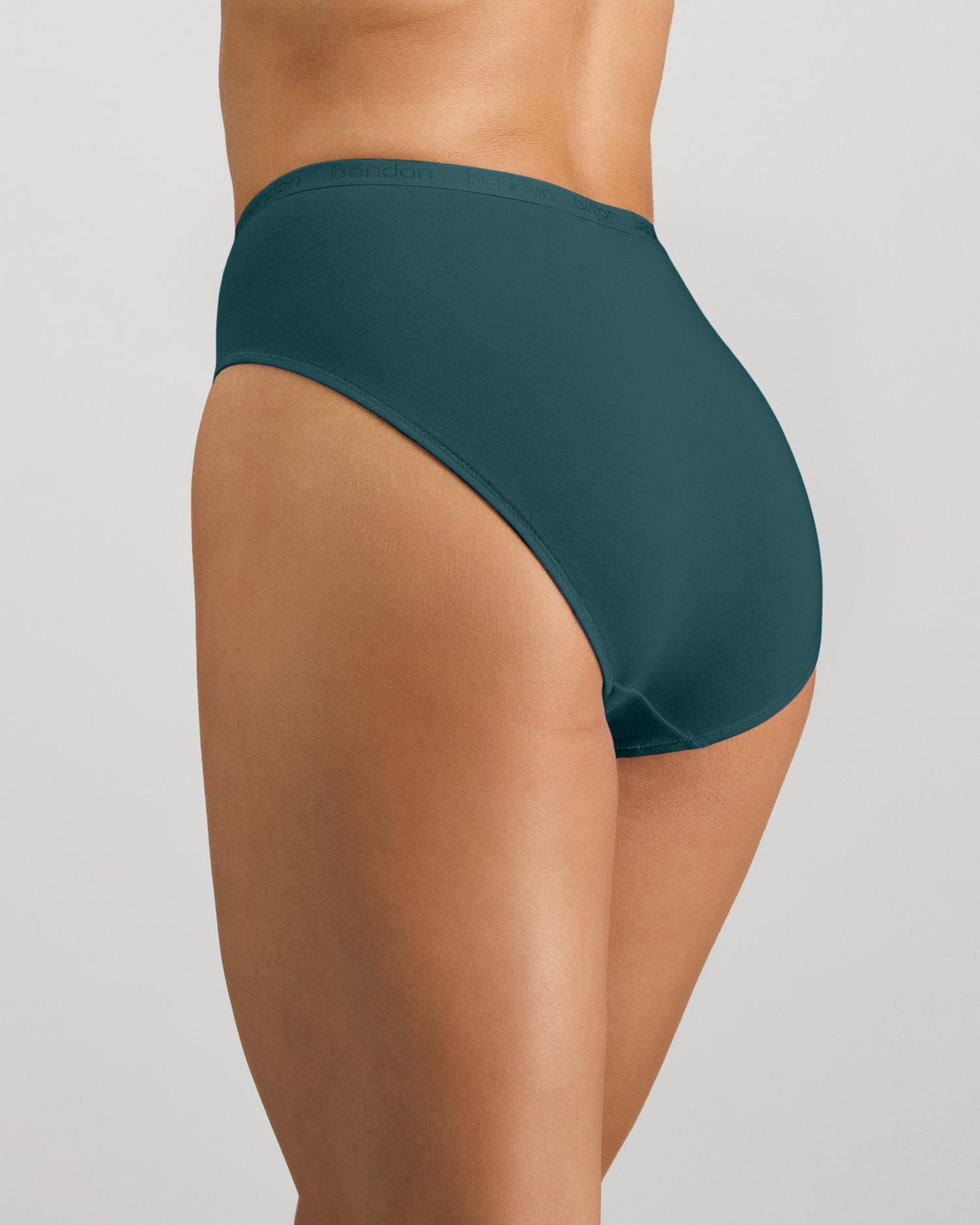 Body Cotton High Cut Brief in MEDITERRANEA. Flat lay back view