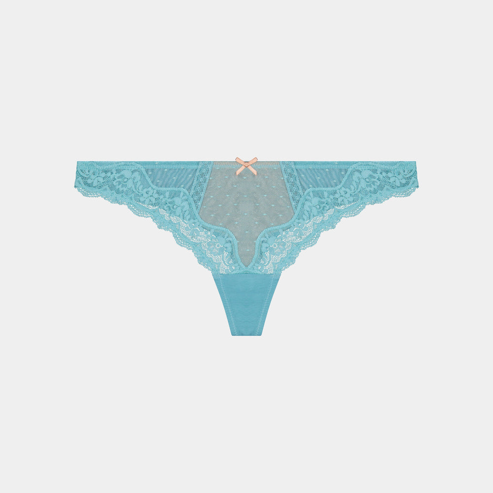 Giselle Thong in PORCELAIN/TUSCANY. Flat lay front view