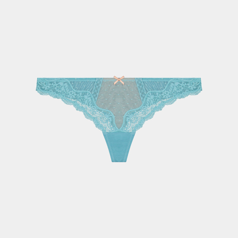 Giselle Thong in PORCELAIN/TUSCANY. Flat lay front view