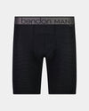Everyday Active Mens Long Trunk in BLACK. Flat lay front view