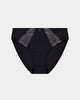 Magnetism High Cut Brief in BLACK/LATTE. Flat lay front view