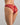 Niara Bikini in JESTER RED. Flat lay back view