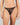 Model wears Scarlet Lover Tanga in BLACK. On body front view