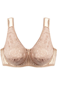 Charlotte Underwire Bra in TOFFEE. Flat lay front view