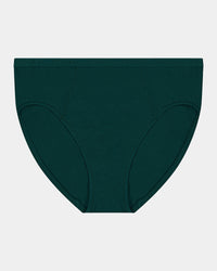 Body Cotton High Cut Brief in RAIN FOREST. Flat lay front view
