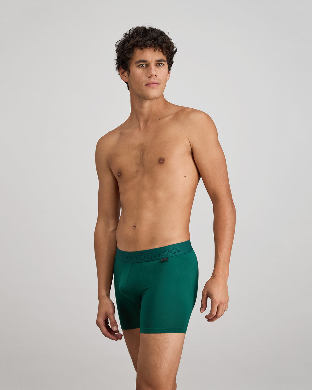 Bamboo Mens Trunk in RAIN FOREST. Flat lay back view