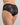 Model wears Midnight Express Full Brief in BLACK. On body front view