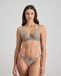Romilly Push Up Bra in ICEBERG GREEN. Feature shot