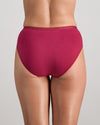 Model wears Body Cotton High Cut Brief in BEAUJOLAIS. On body back view