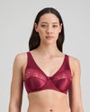Model wears Classic Underwire Underwire Bra in BEAUJOLAIS. On body front view